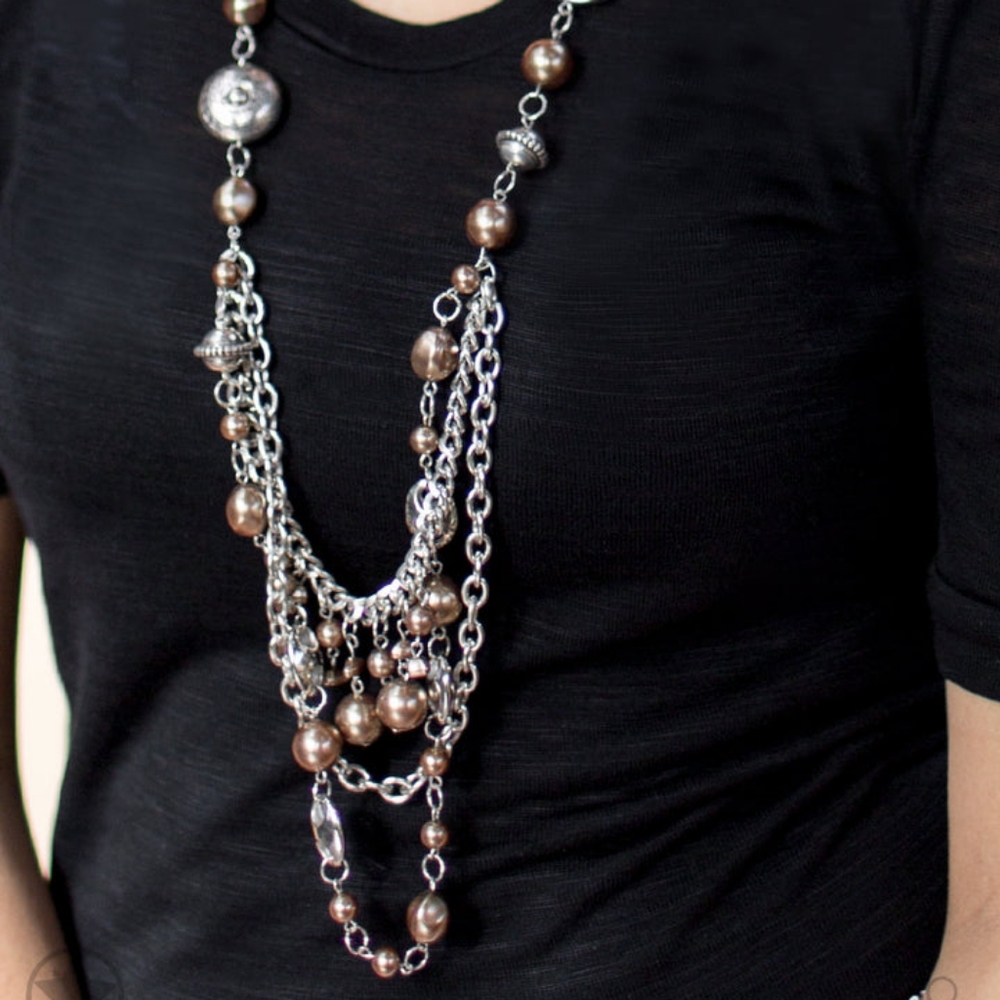 All The Trimmings Brown Necklace